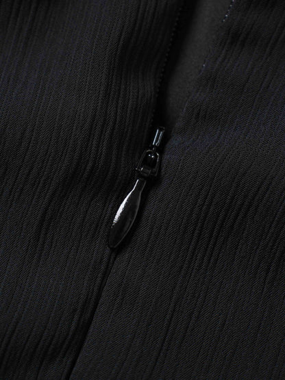 Tiered Dress-Black/Navy