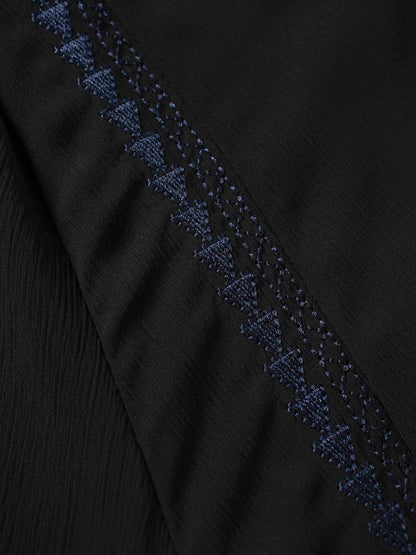 Tiered Dress-Black/Navy