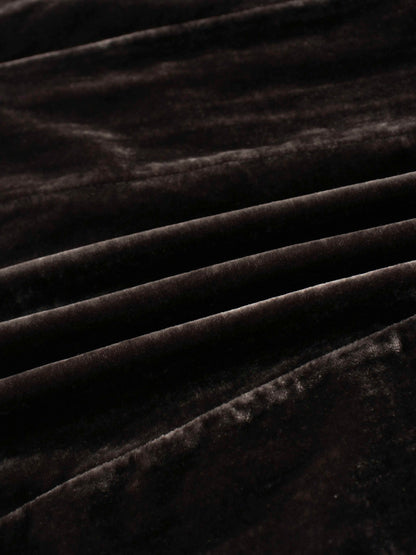 Velvet Flare Dress-Latte