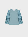 Chiffon Sleeve Top-Seafoam