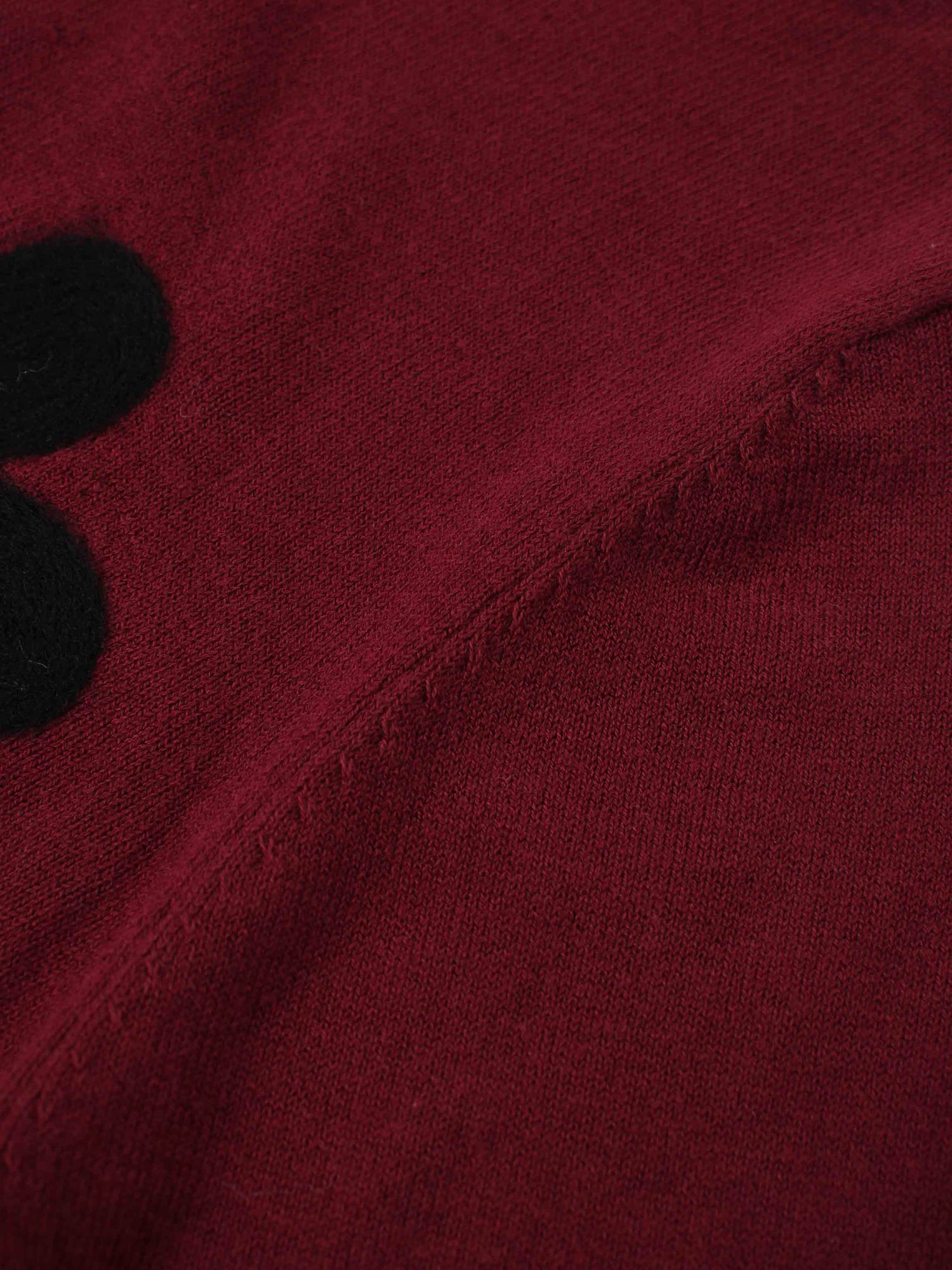 Textured Print Sweater-Burgundy Floral