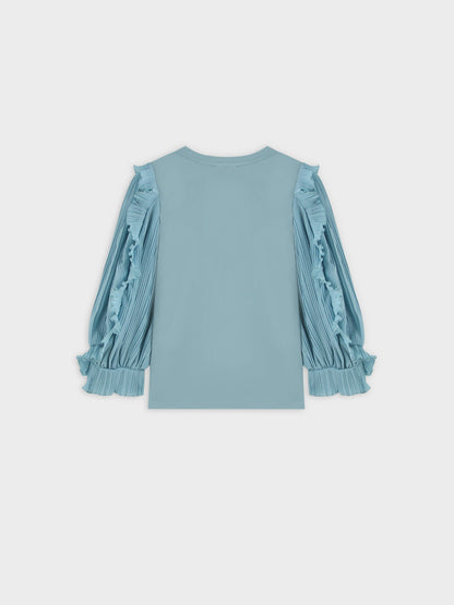 Chiffon Sleeve Top-Seafoam