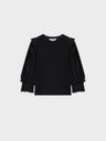 Chiffon Sleeve Top-Black
