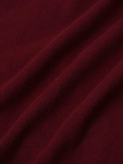 Textured Print Sweater-Burgundy Floral