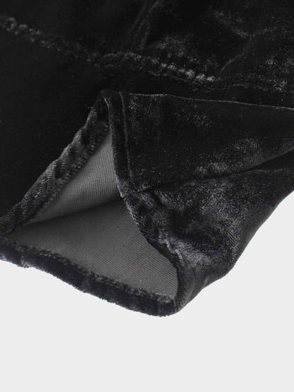 Velvet Flare Dress-Black