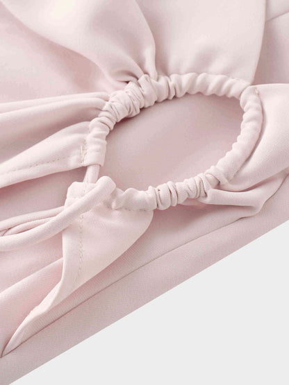 Ring Detail Faux Wrap Skirt-Mauve Pink