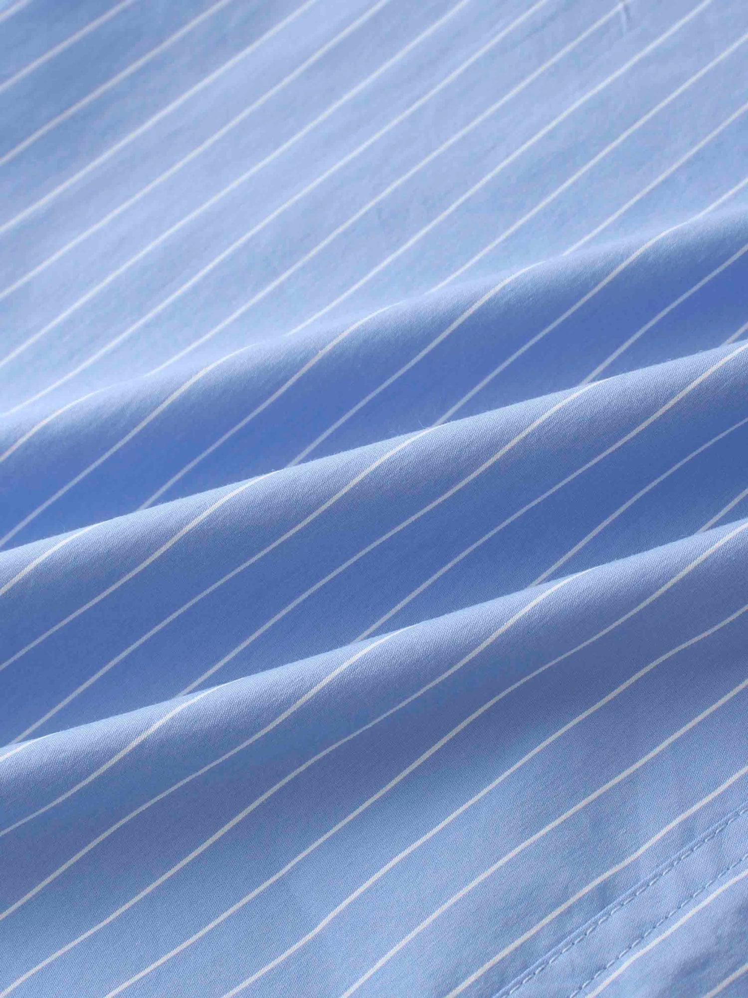 Pinstripe Straight Pocket Skirt-Light Blue