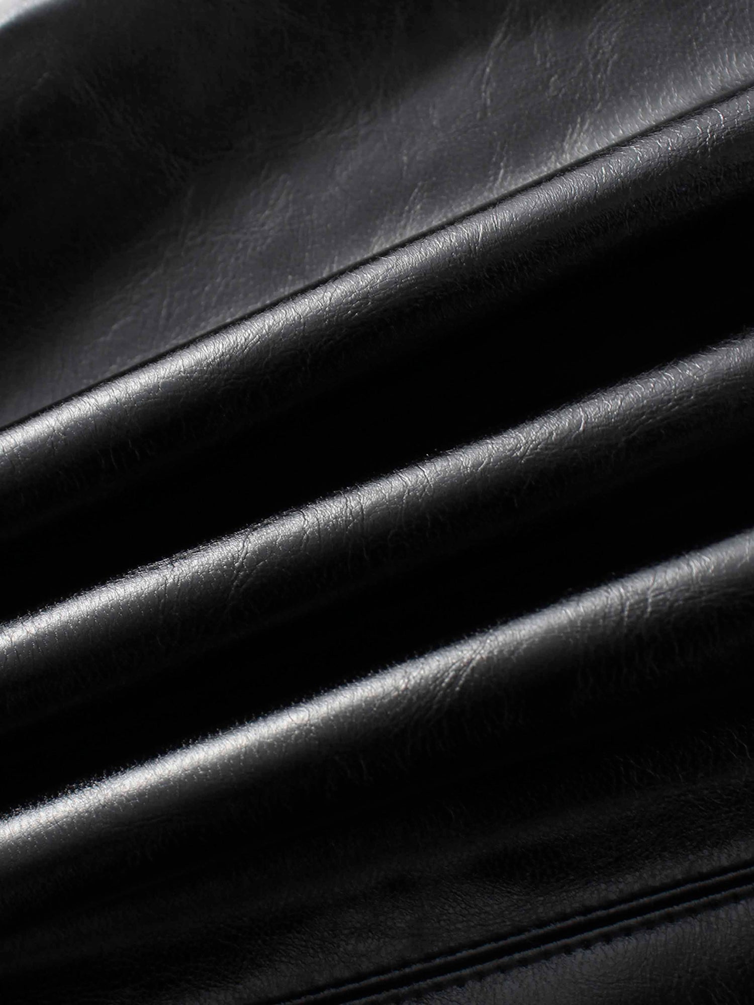 Coated Faux Leather A-Line Skirt-Black