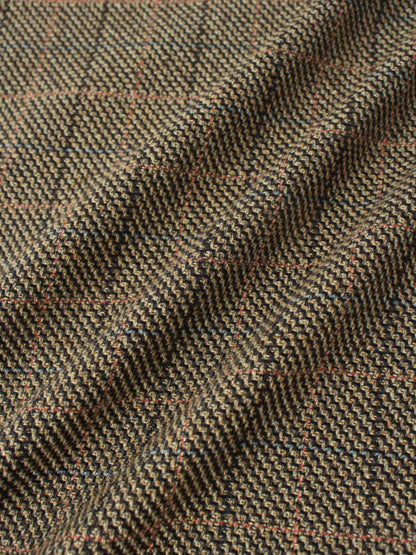 Tweed Herringbone Fringe Skirt 35"-Olive