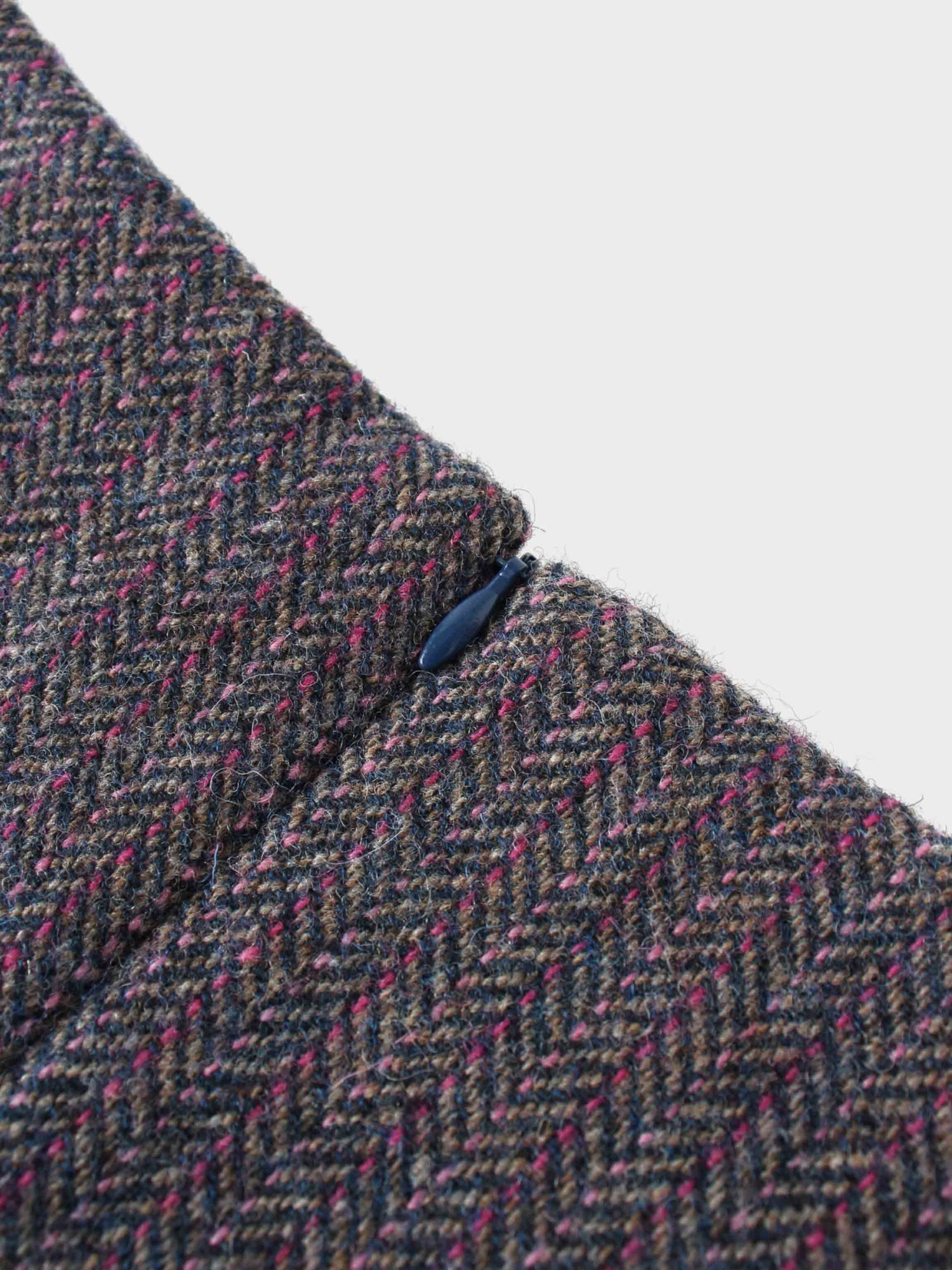 Tweed Herringbone Fringe Skirt 35"-Pink/Purple