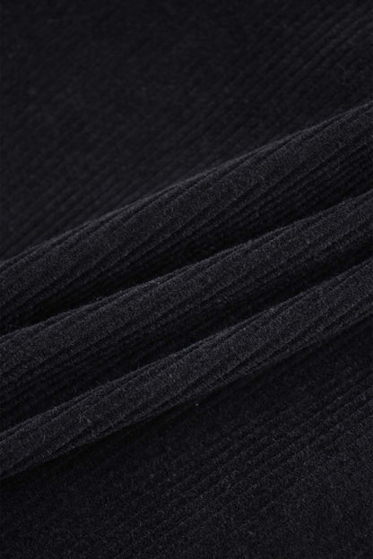 Corduroy Shacket-Black