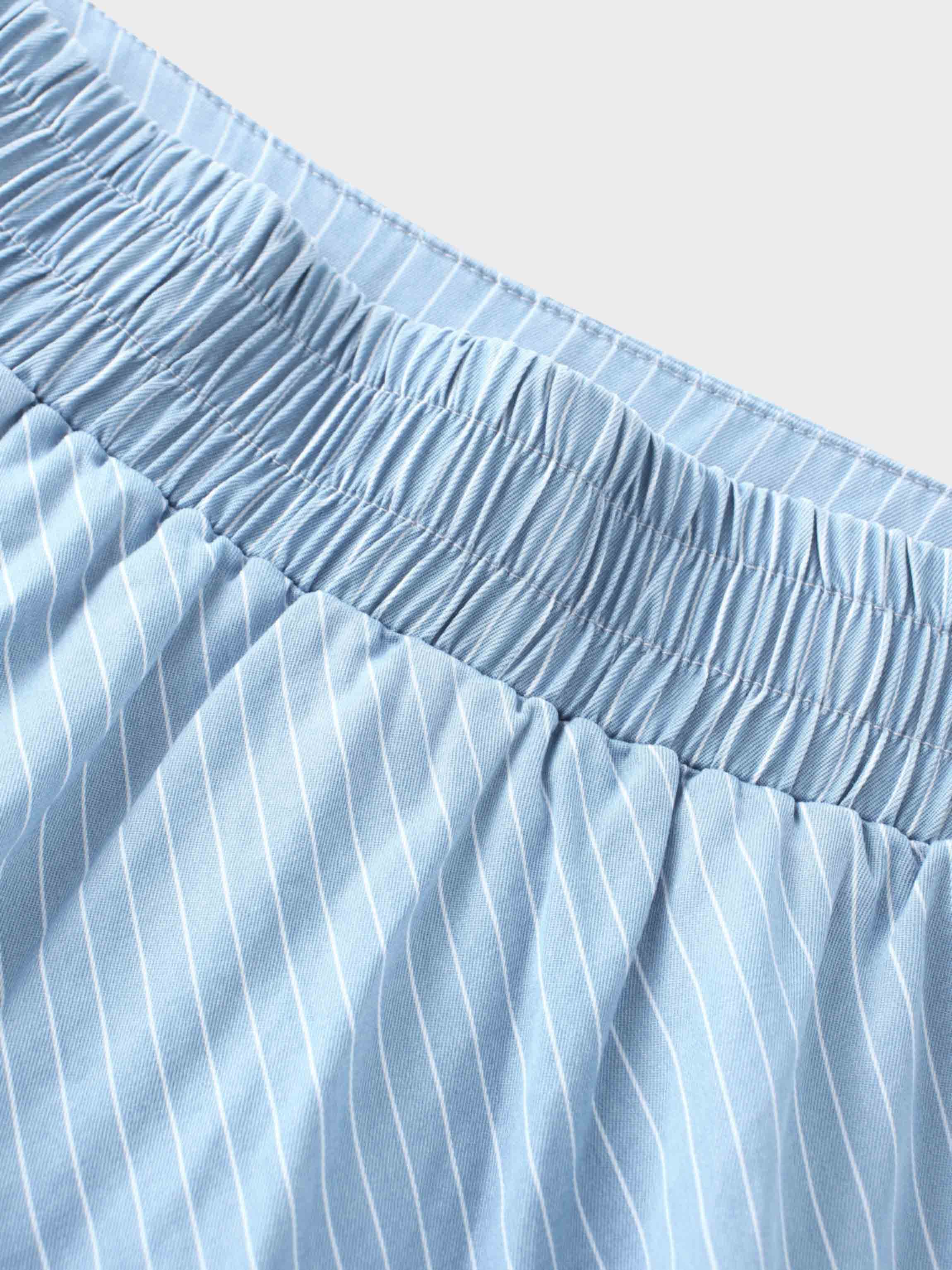 Pinstripe Circle Skirt-Light Blue/White