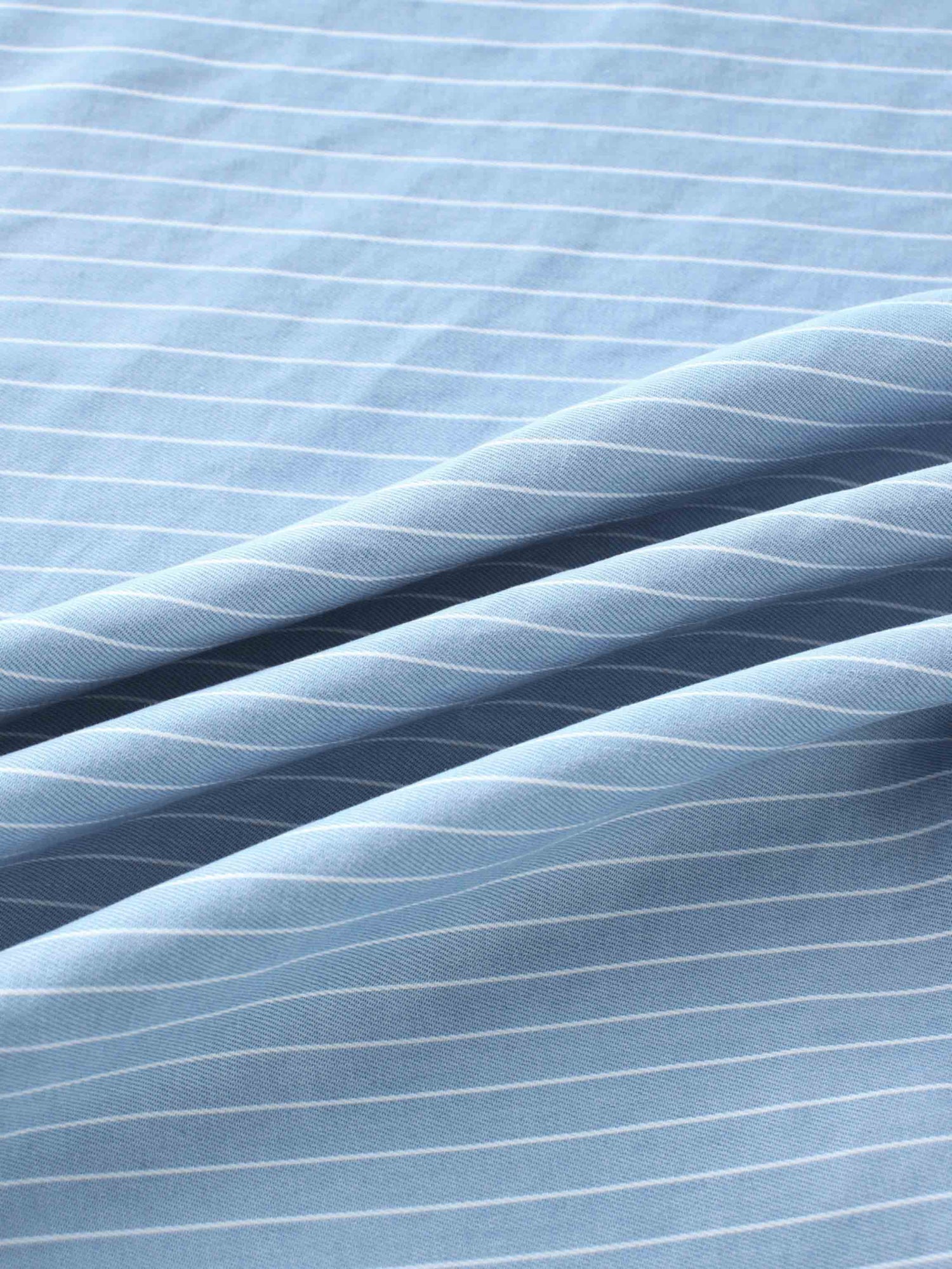 Pinstripe Circle Skirt-Light Blue/White