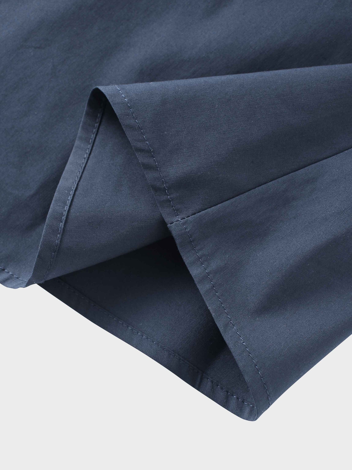 Front Zipper Cotton Circle Skirt-Navy