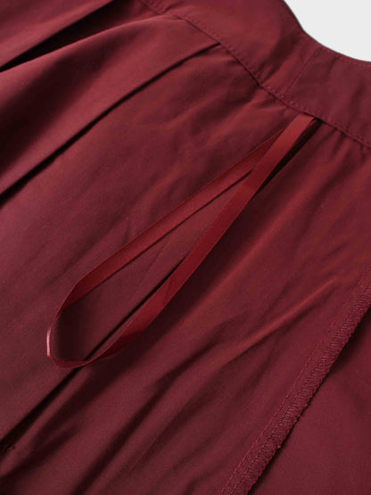 Taffeta Pleat Skirt 26"-Burgundy