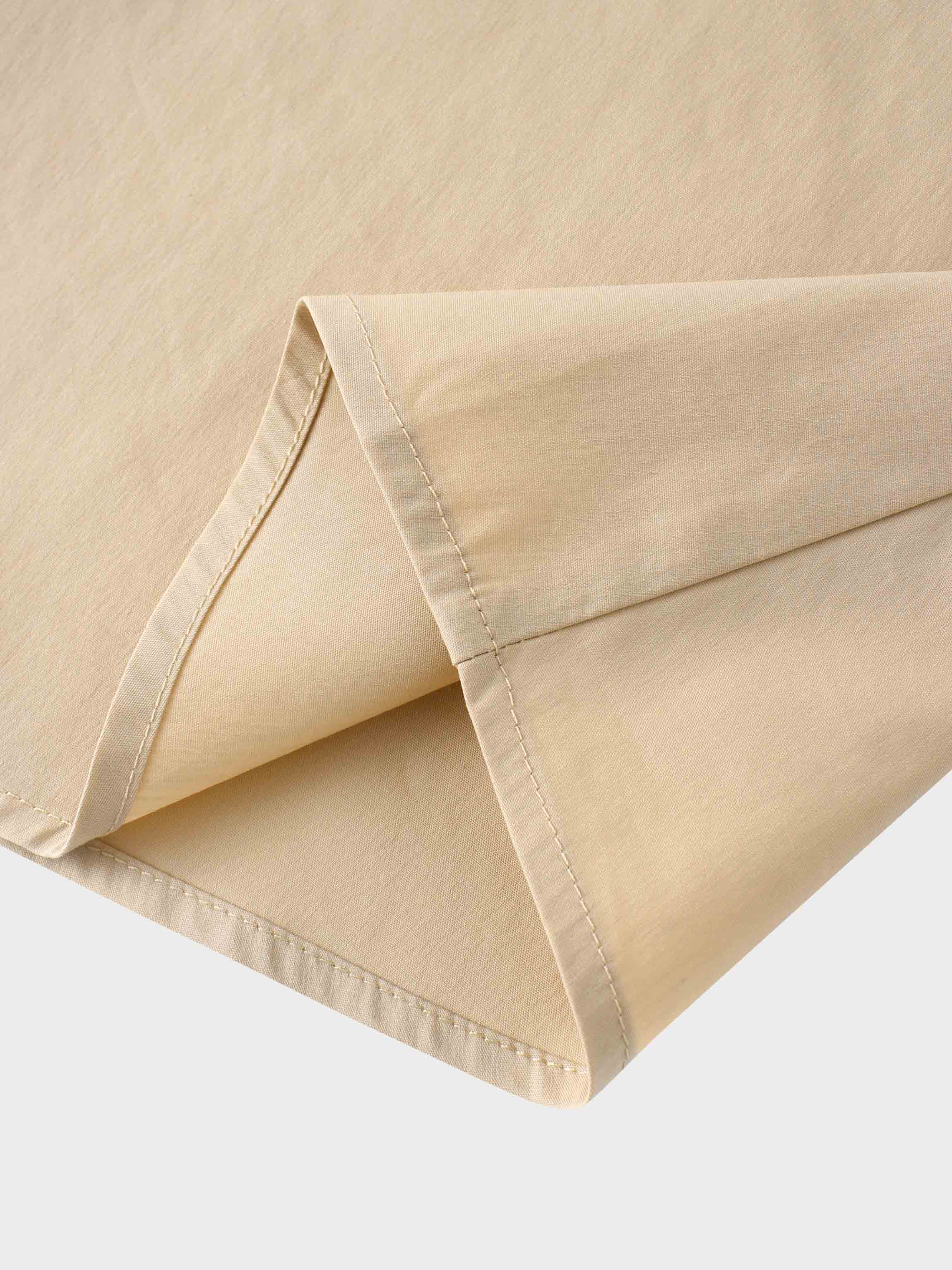 Front Zipper Cotton Circle Skirt-Tan