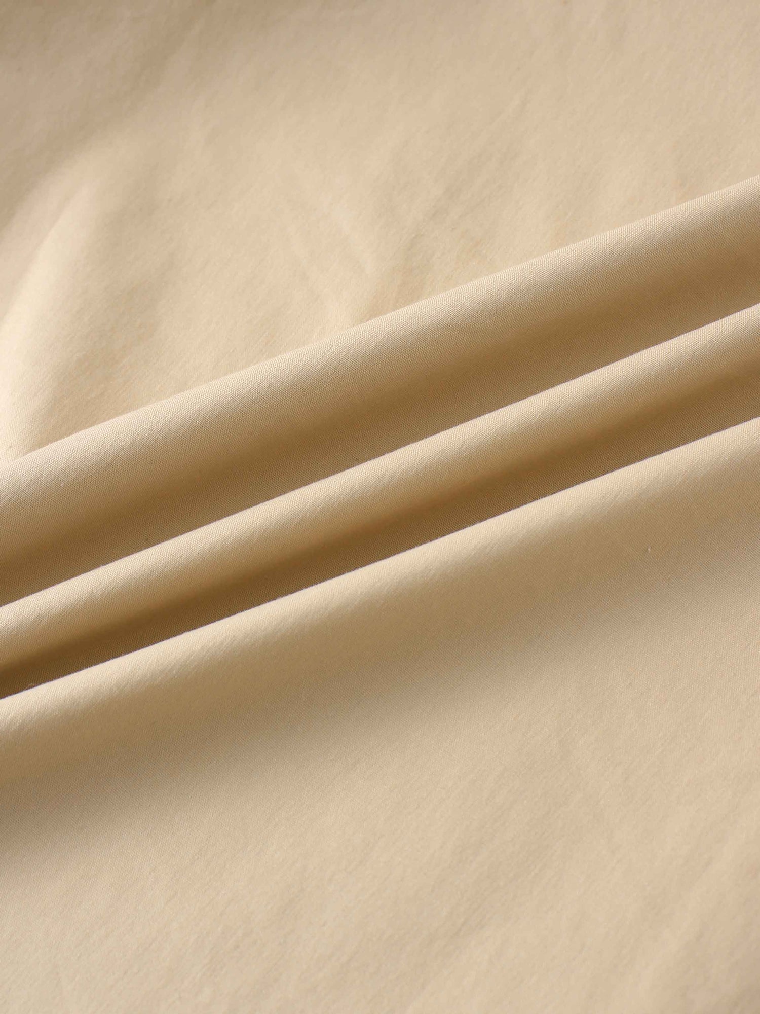 Front Zipper Cotton Circle Skirt-Tan