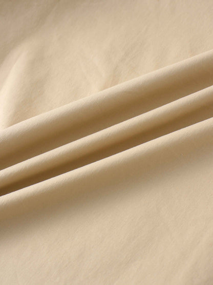 Front Zipper Cotton Circle Skirt-Tan