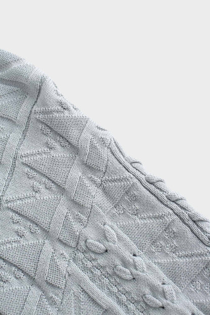 Cross Stitch Sweater-Slate Blue