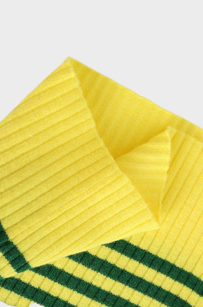 Multi Stripe Ribbed Sweater-Yellow/Green