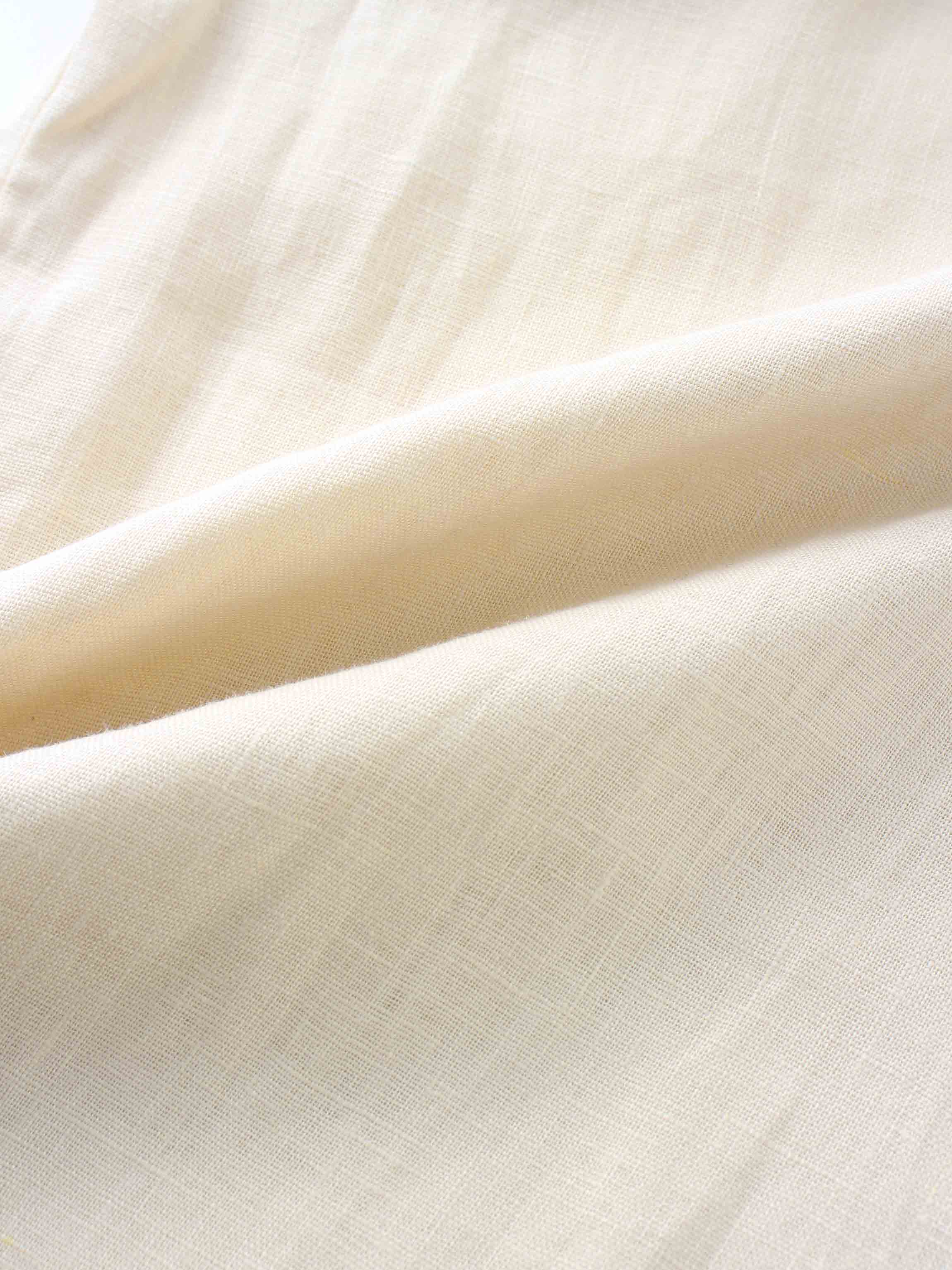 Linen Button Down Blouse-Ecru