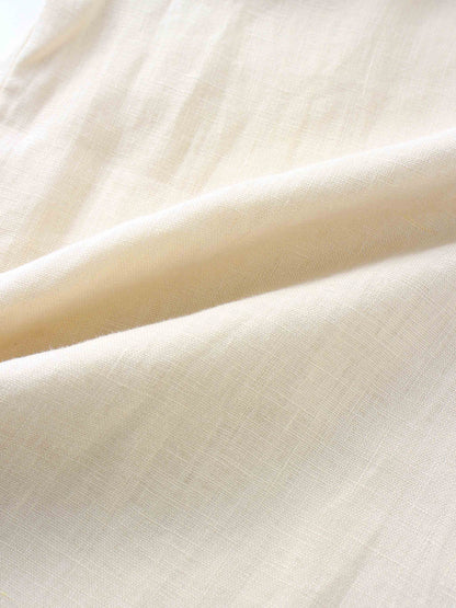 Linen Button Down Blouse-Ecru