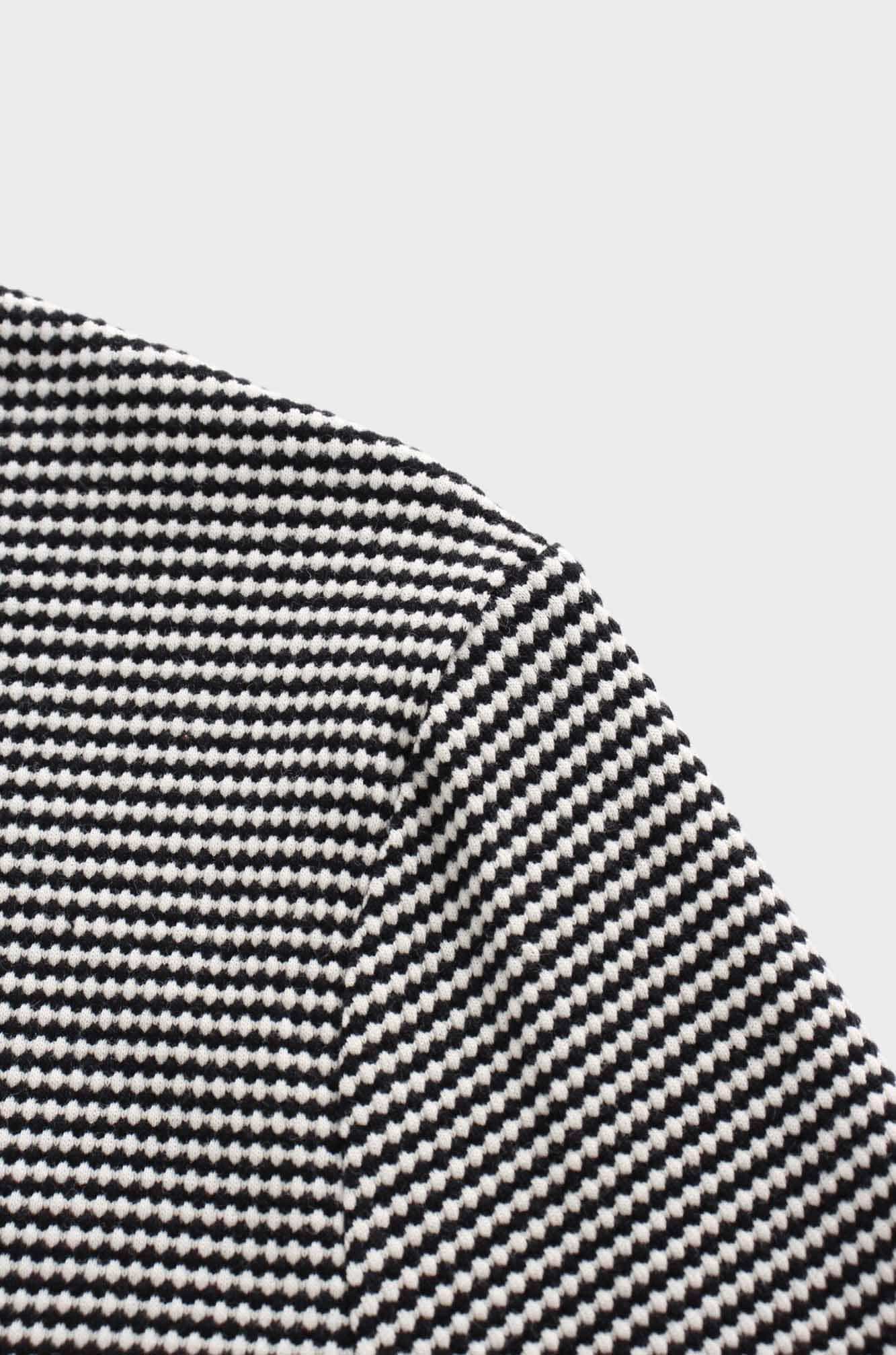 Waffle Striped Crew Tee-Black/White