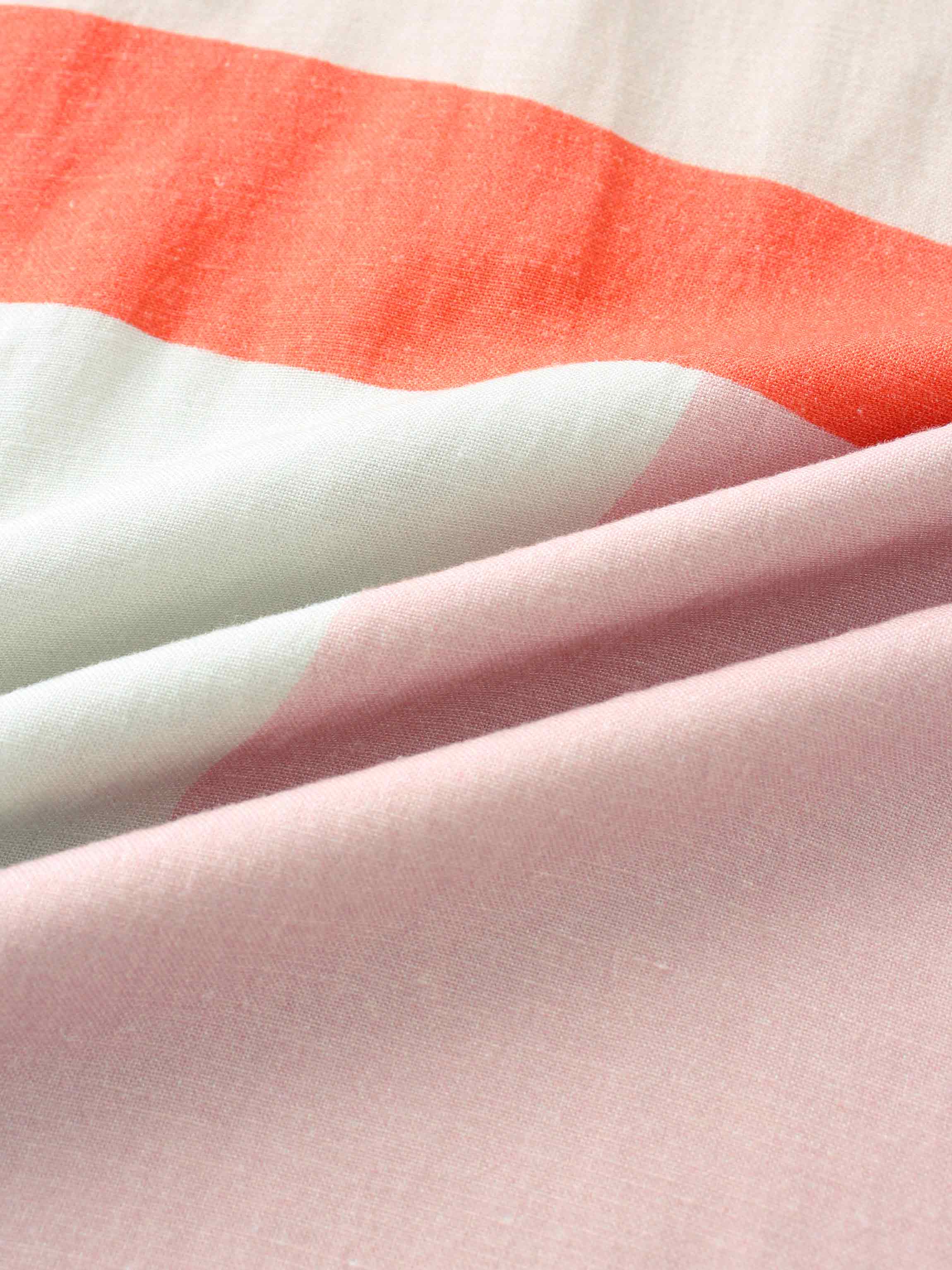 Linen Blend Crop Swing Top-Color Block