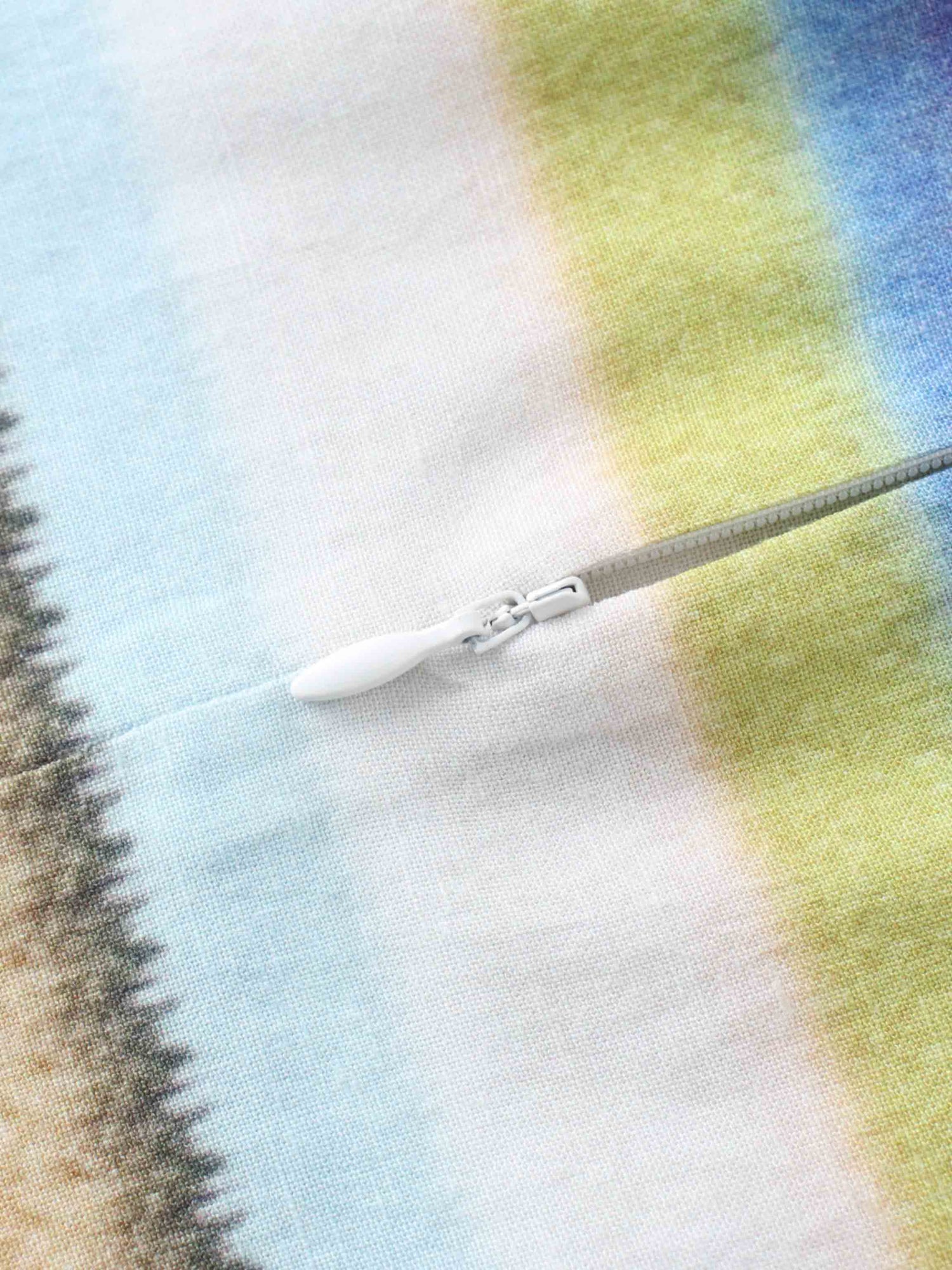 Linen Blend Crop Swing Top-Ombre Stripe