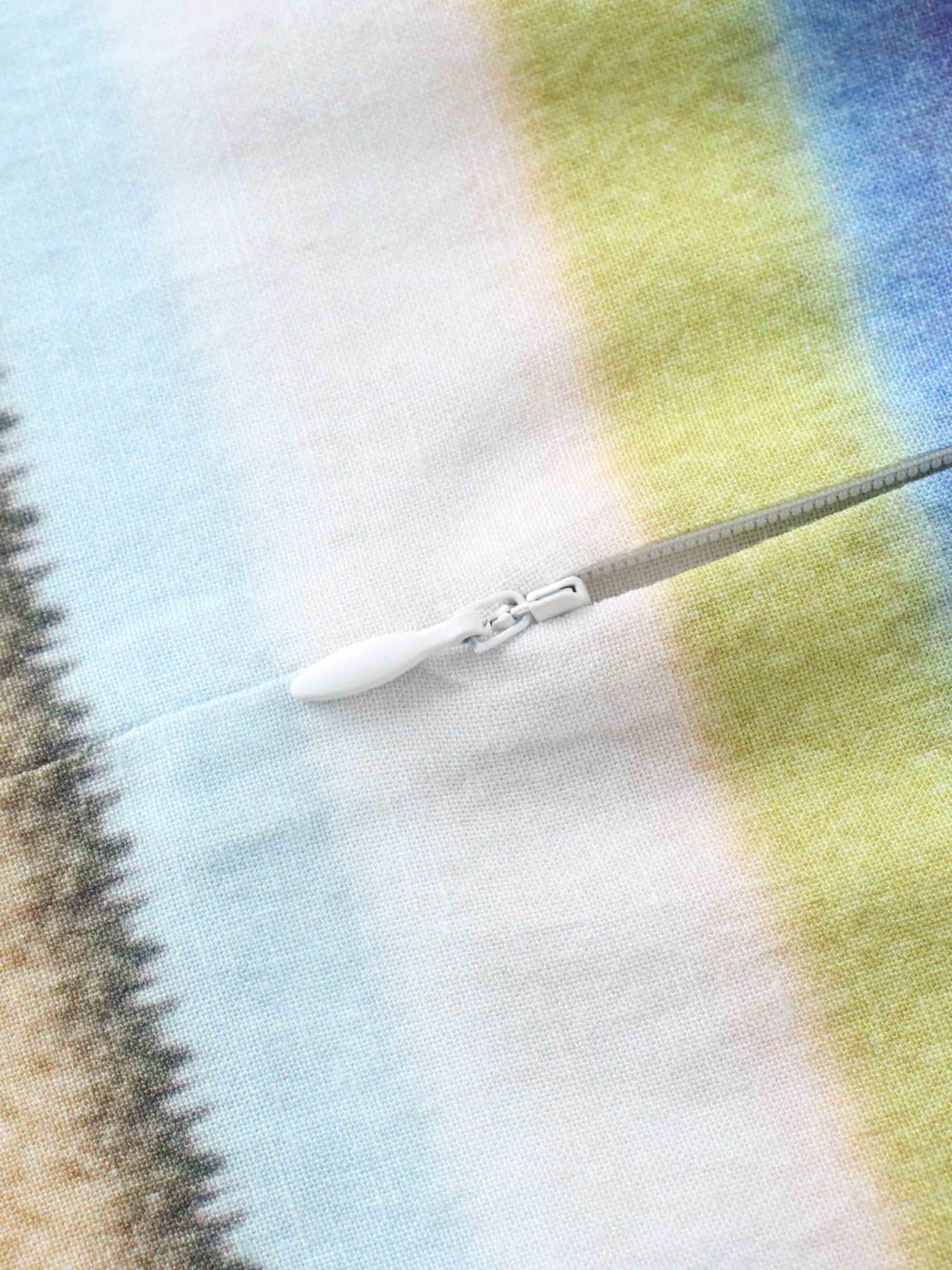 Linen Blend Crop Swing Top-Ombre Stripe