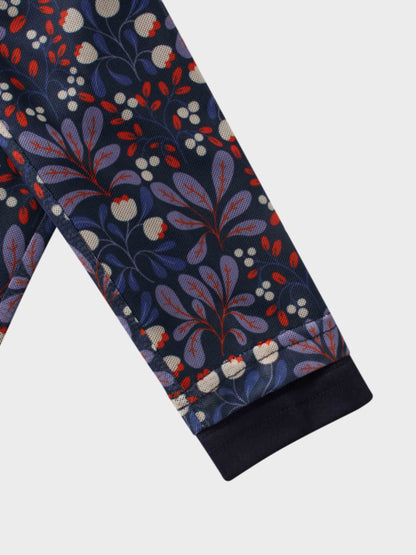 Mesh Mock Neck Top-Lilac Flower