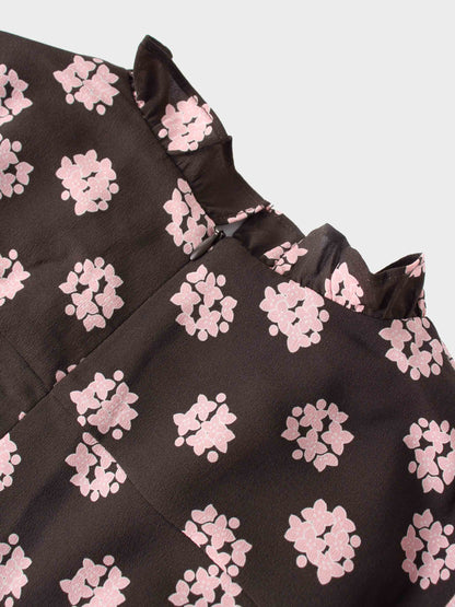 Layered Belted Dress-Brown and Pink