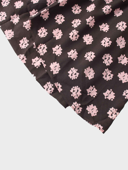 Layered Belted Dress-Brown and Pink