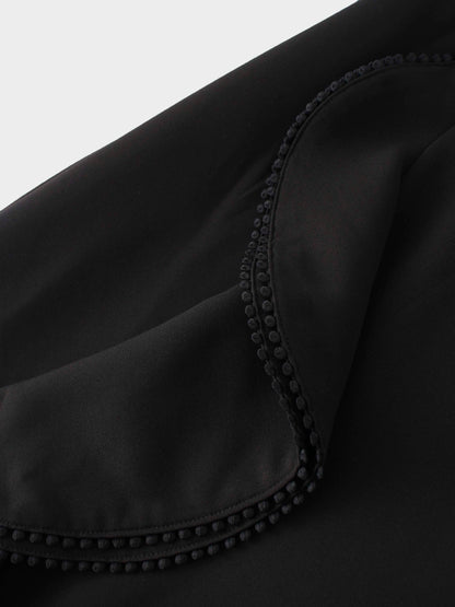 Side Ruffle Skirt-Black