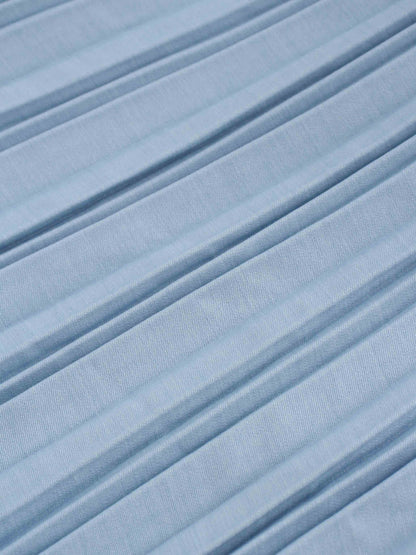Thin Pleated Skirt-Light Blue