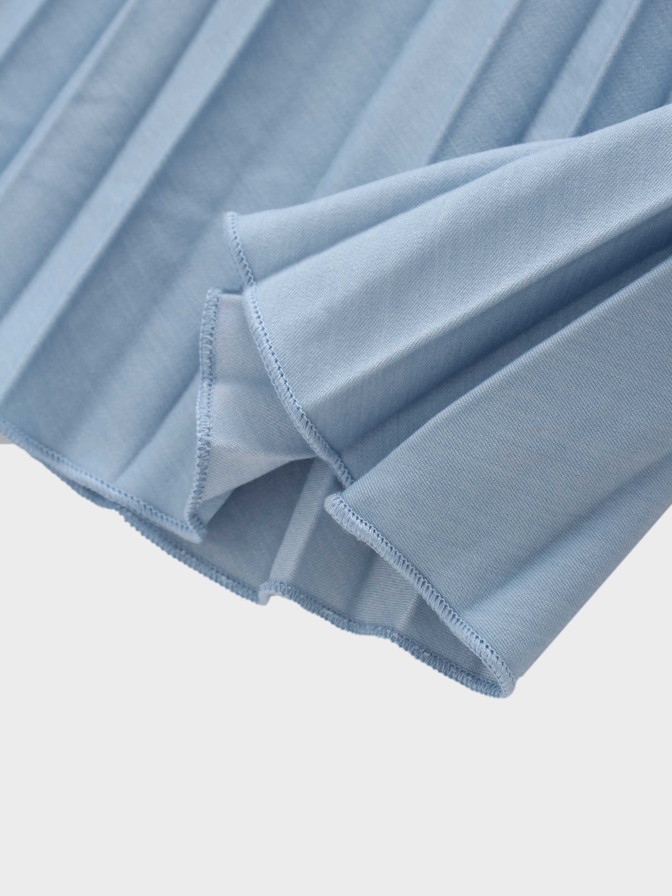 Thin Pleated Skirt-Light Blue