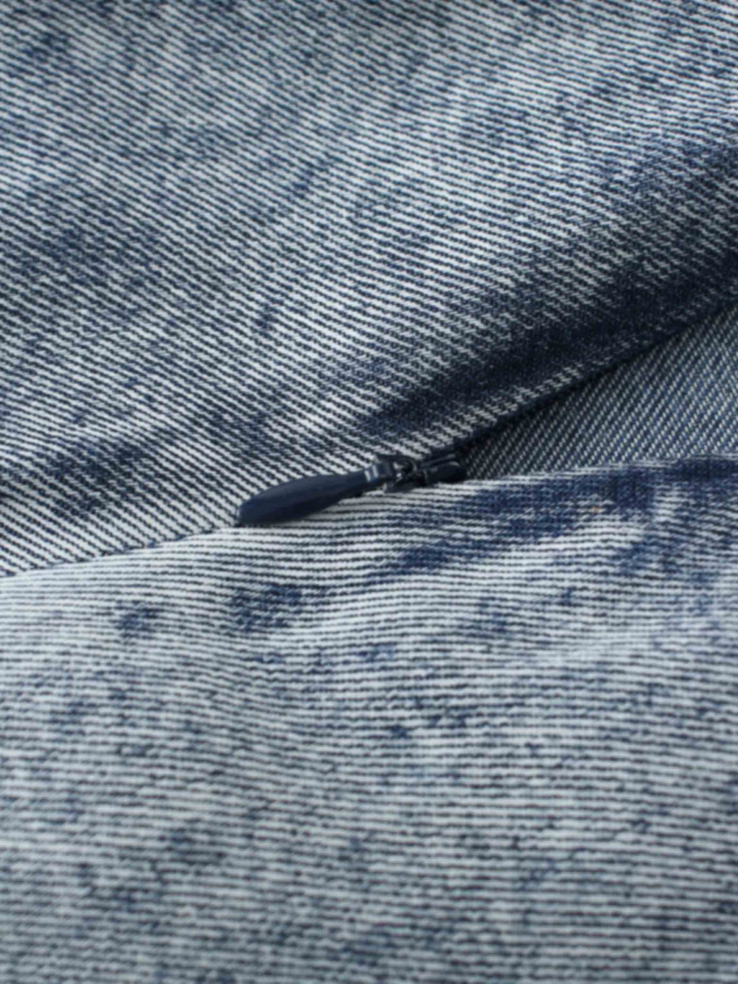 Curved Yoke Washed Denim Skirt 37"-Washed Blue