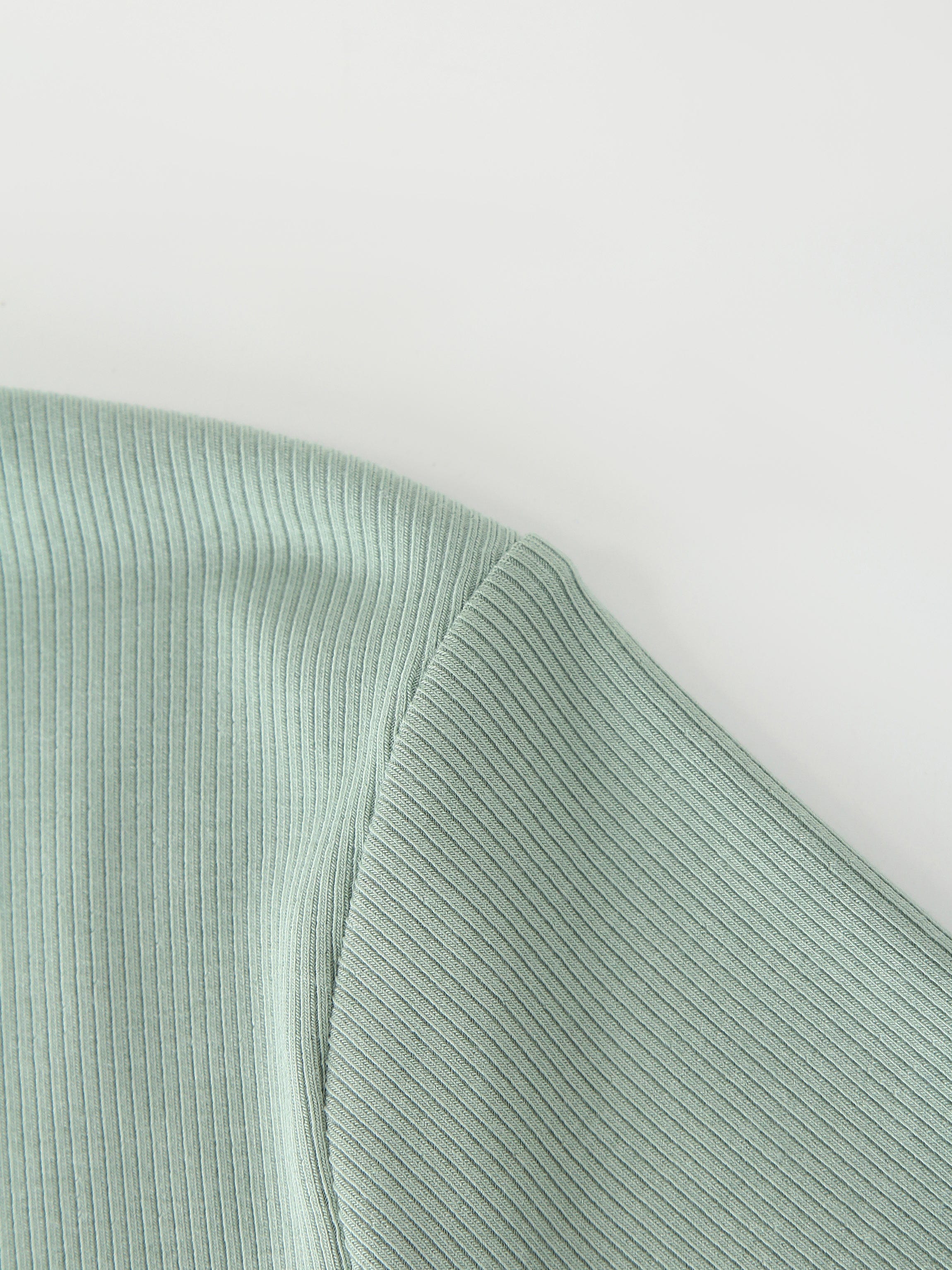 CLASSIC RIBBED CREW TEE 3Q-SAGE