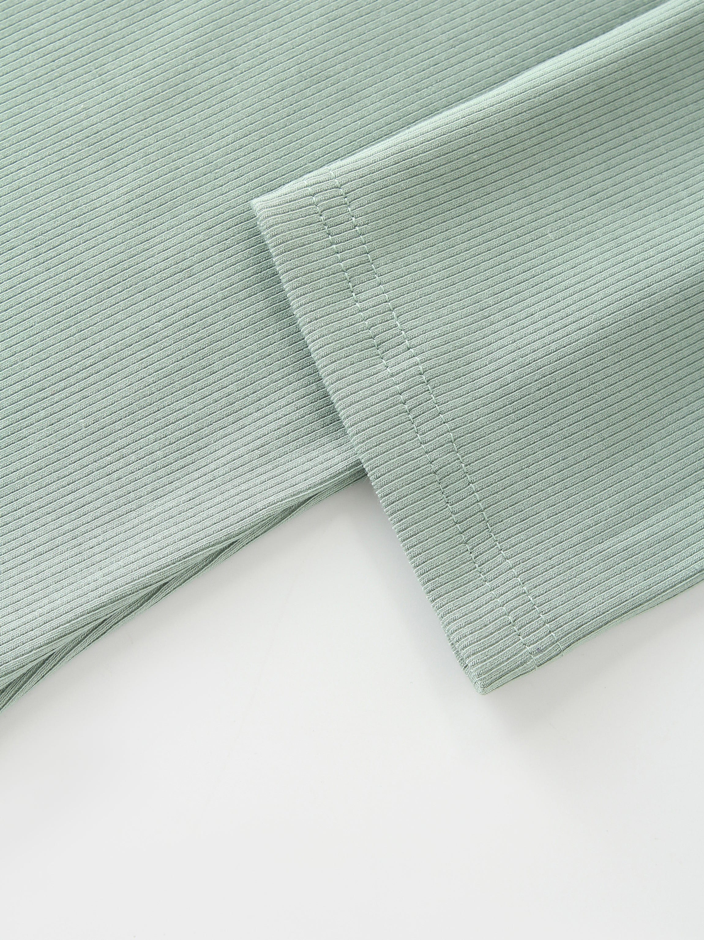 CLASSIC RIBBED CREW TEE 3Q-SAGE