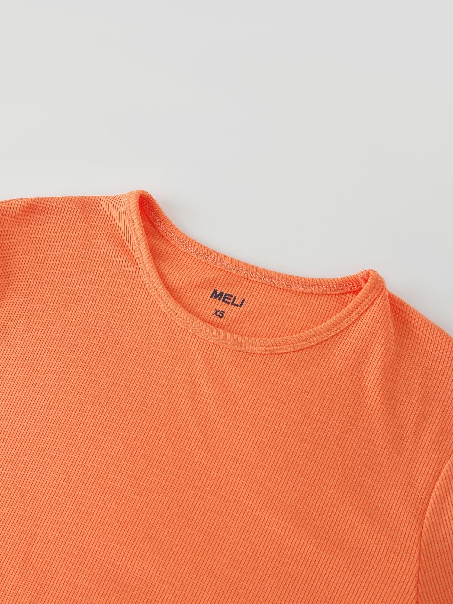 CLASSIC RIBBED CREW TEE LS-ORANGE