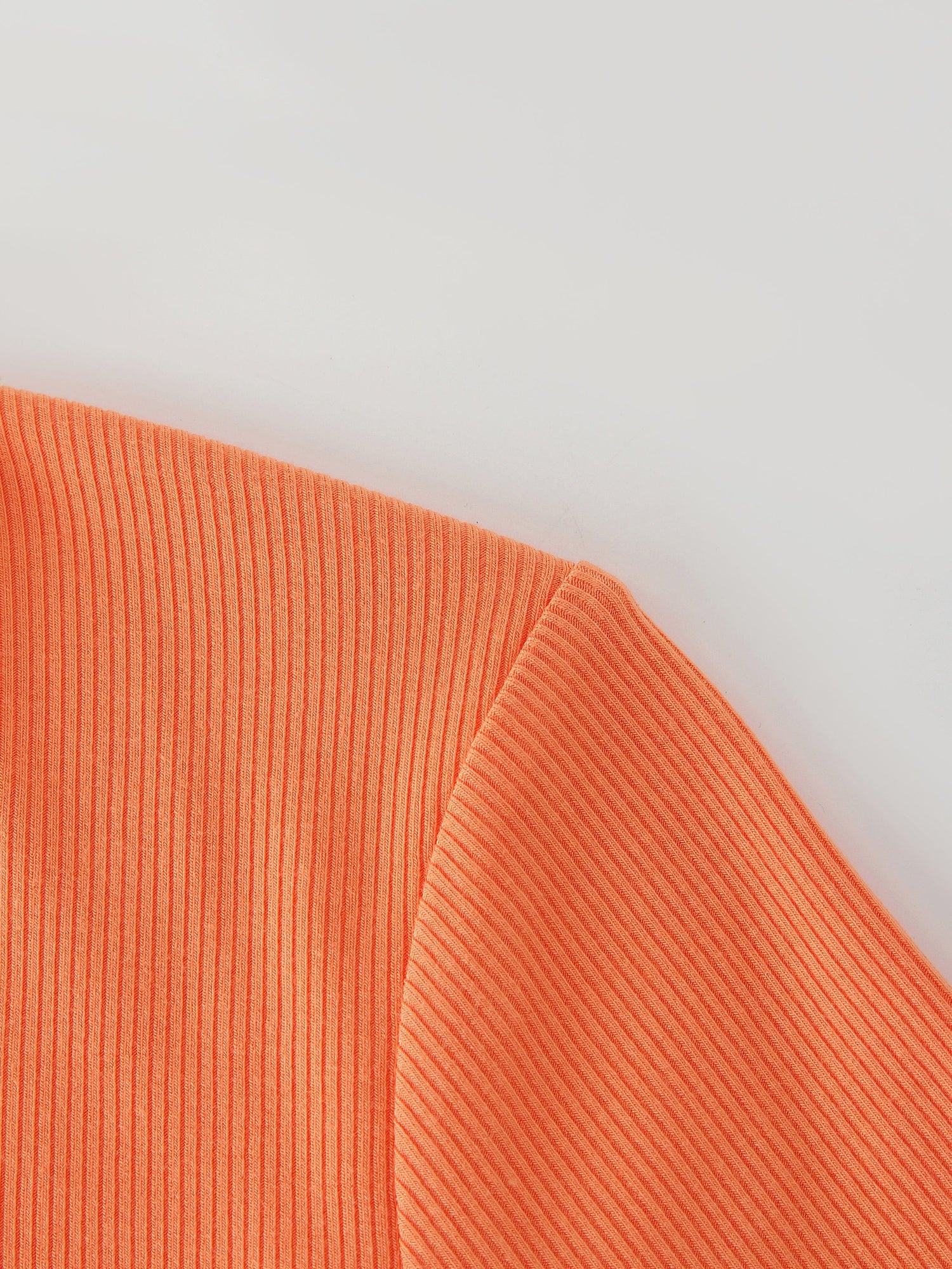 CLASSIC RIBBED CREW TEE LS-ORANGE