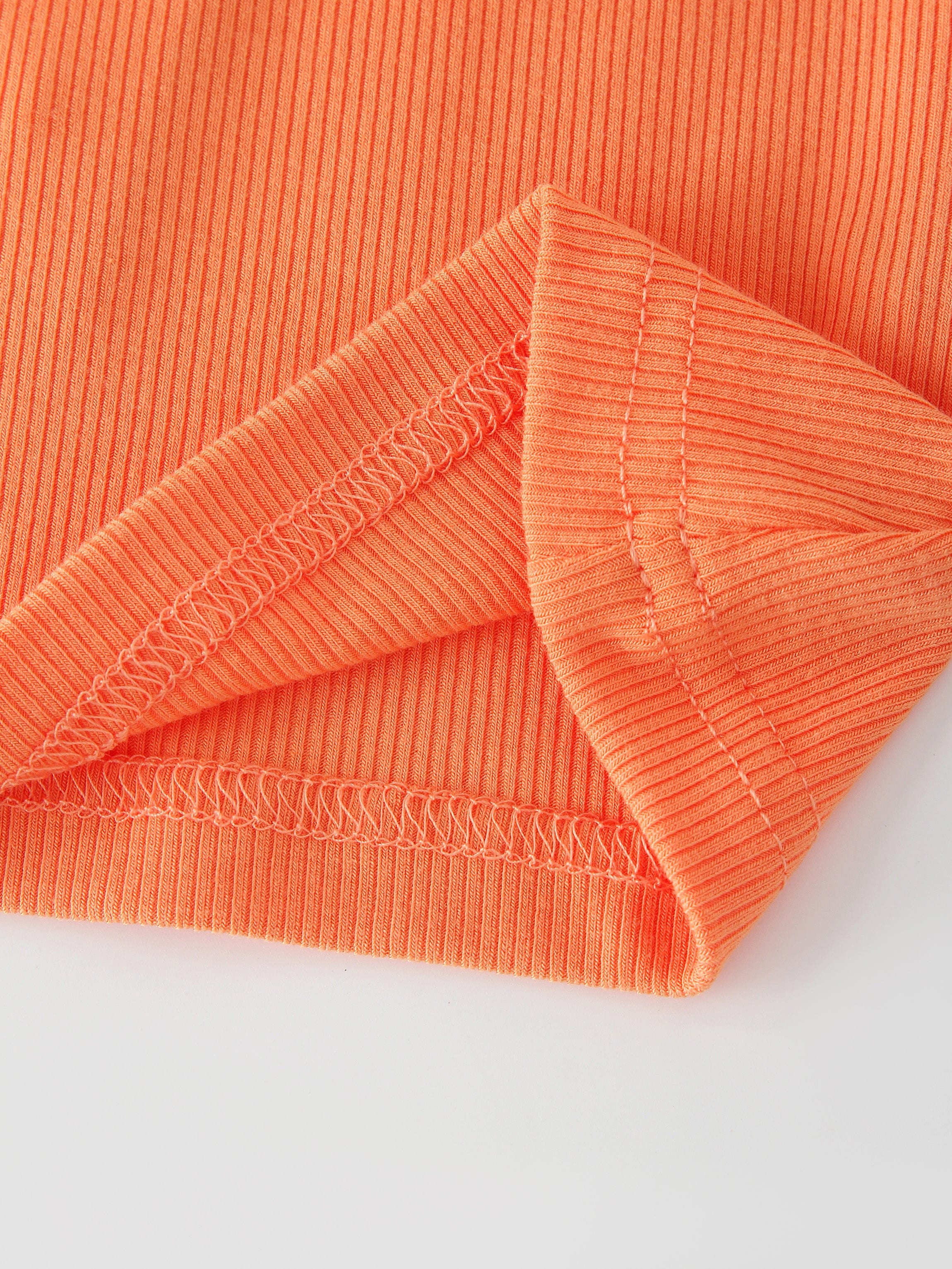 CLASSIC RIBBED CREW TEE LS-ORANGE