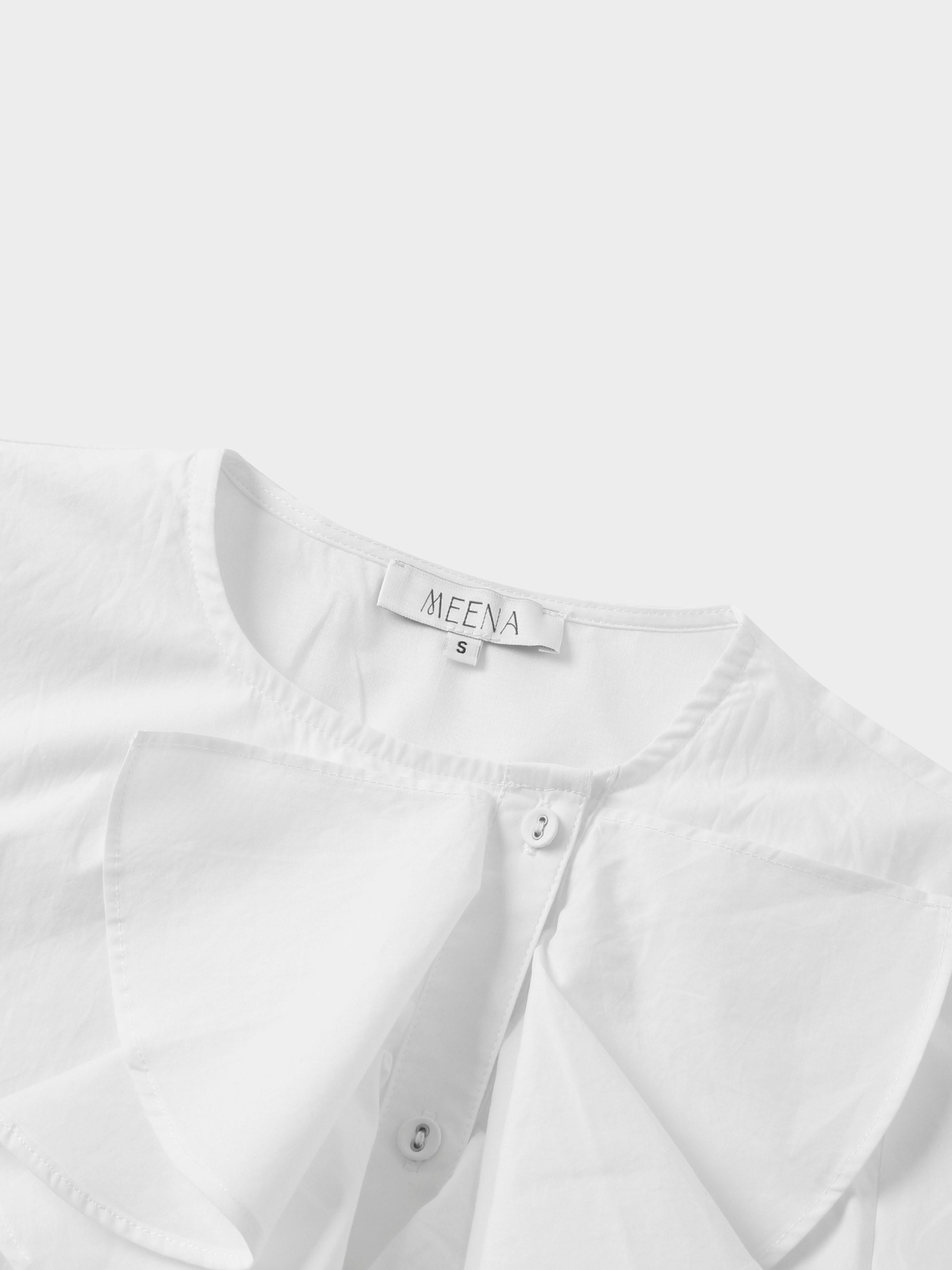 Asymmetrical Ruffle Blouse-White