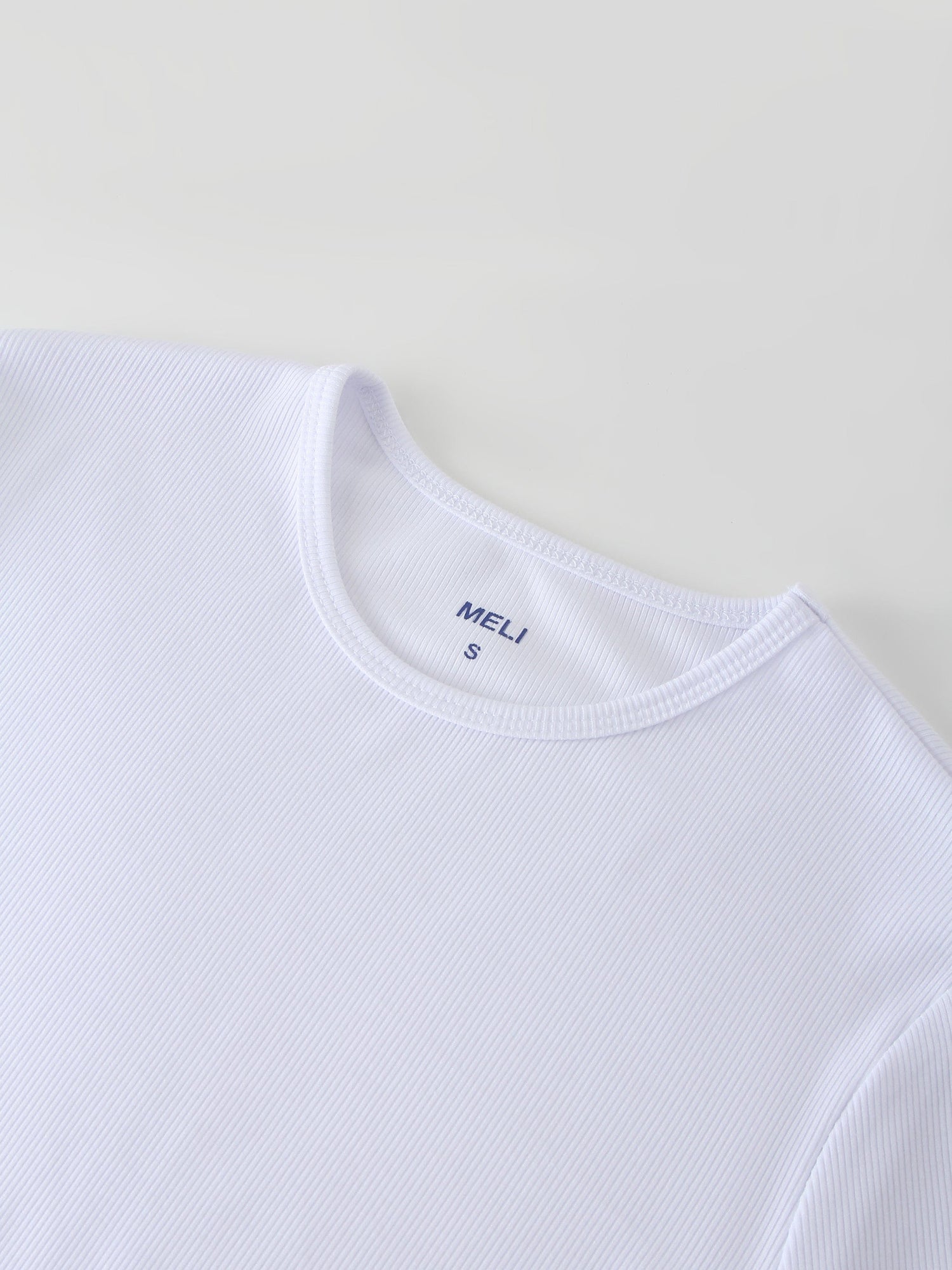 CLASSIC RIBBED CREW TEE LS-WHITE