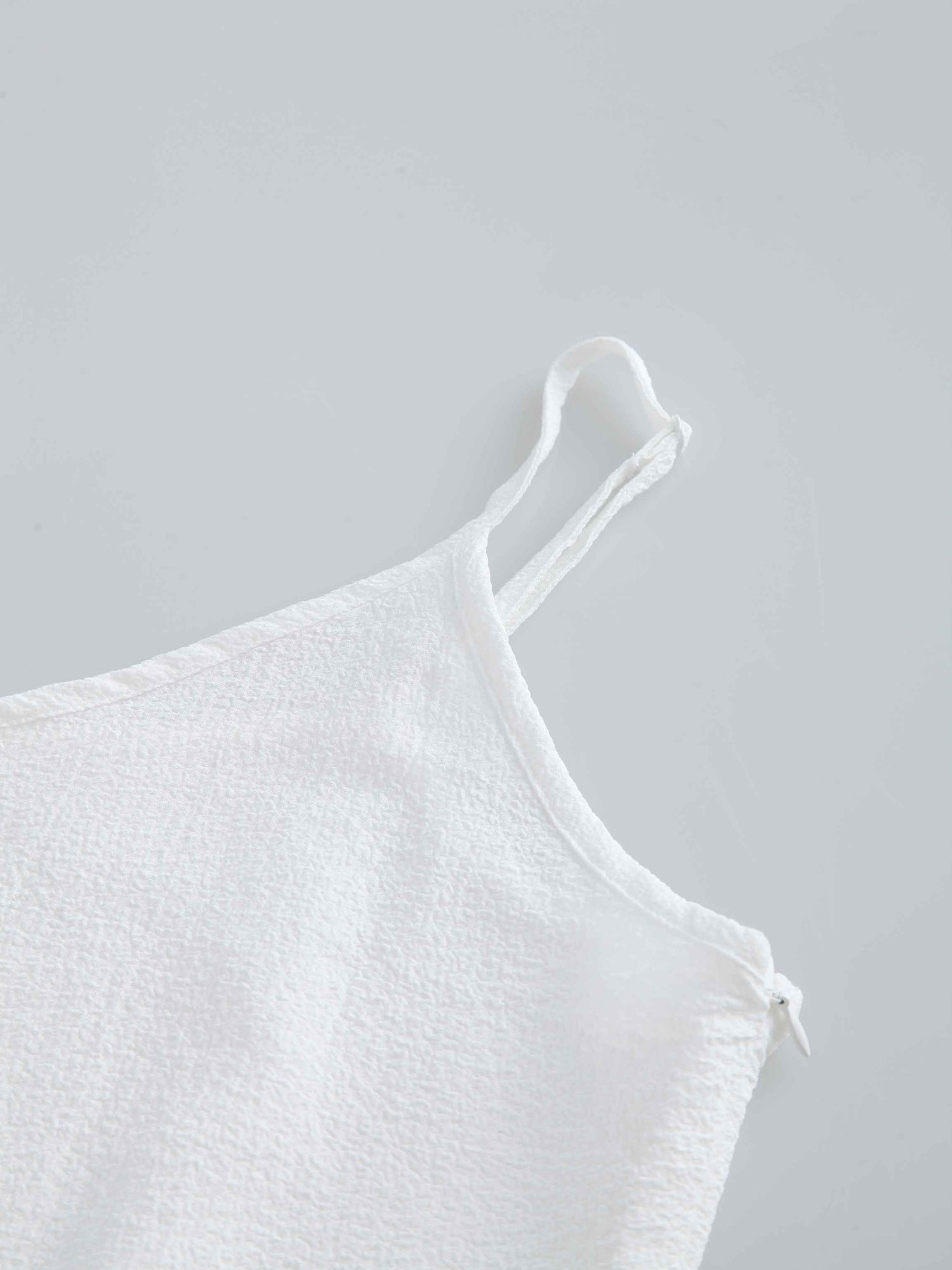 Textured Slip Dress-White