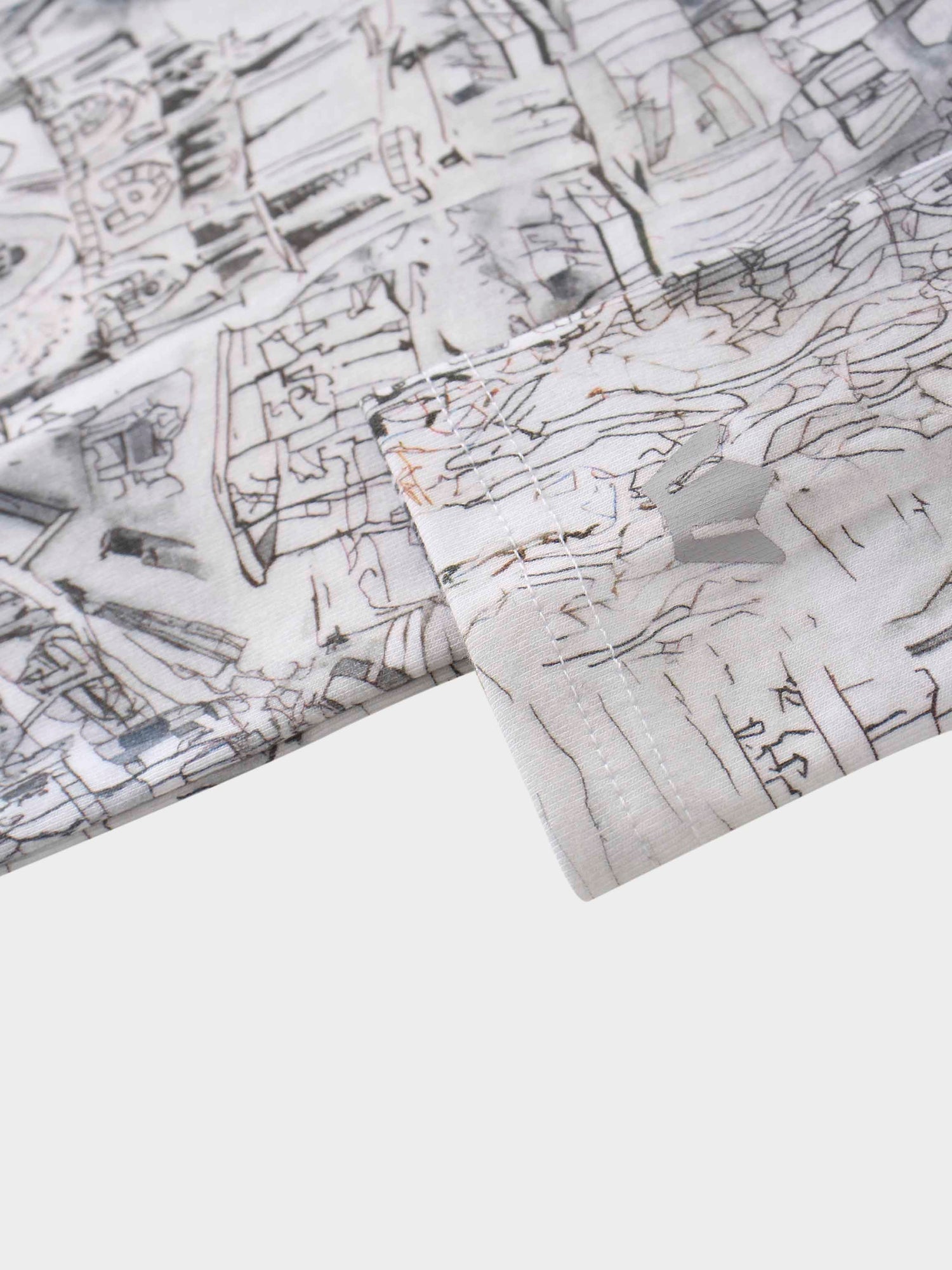 Printed Collar Snap Tee-Sketch