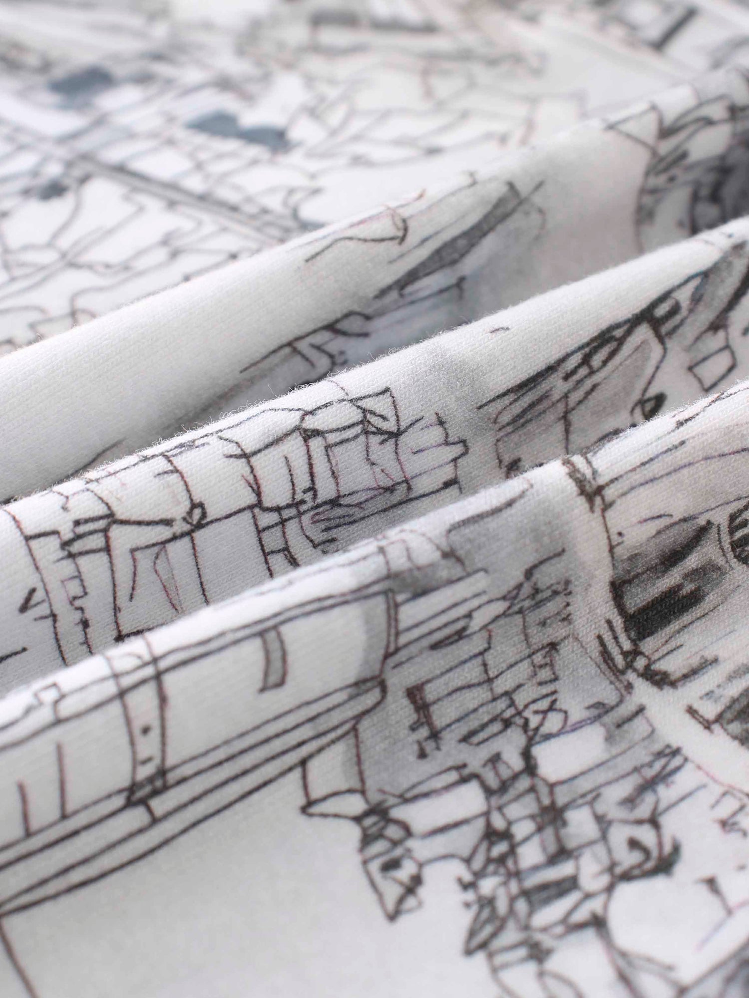 Printed Collar Snap Tee-Sketch