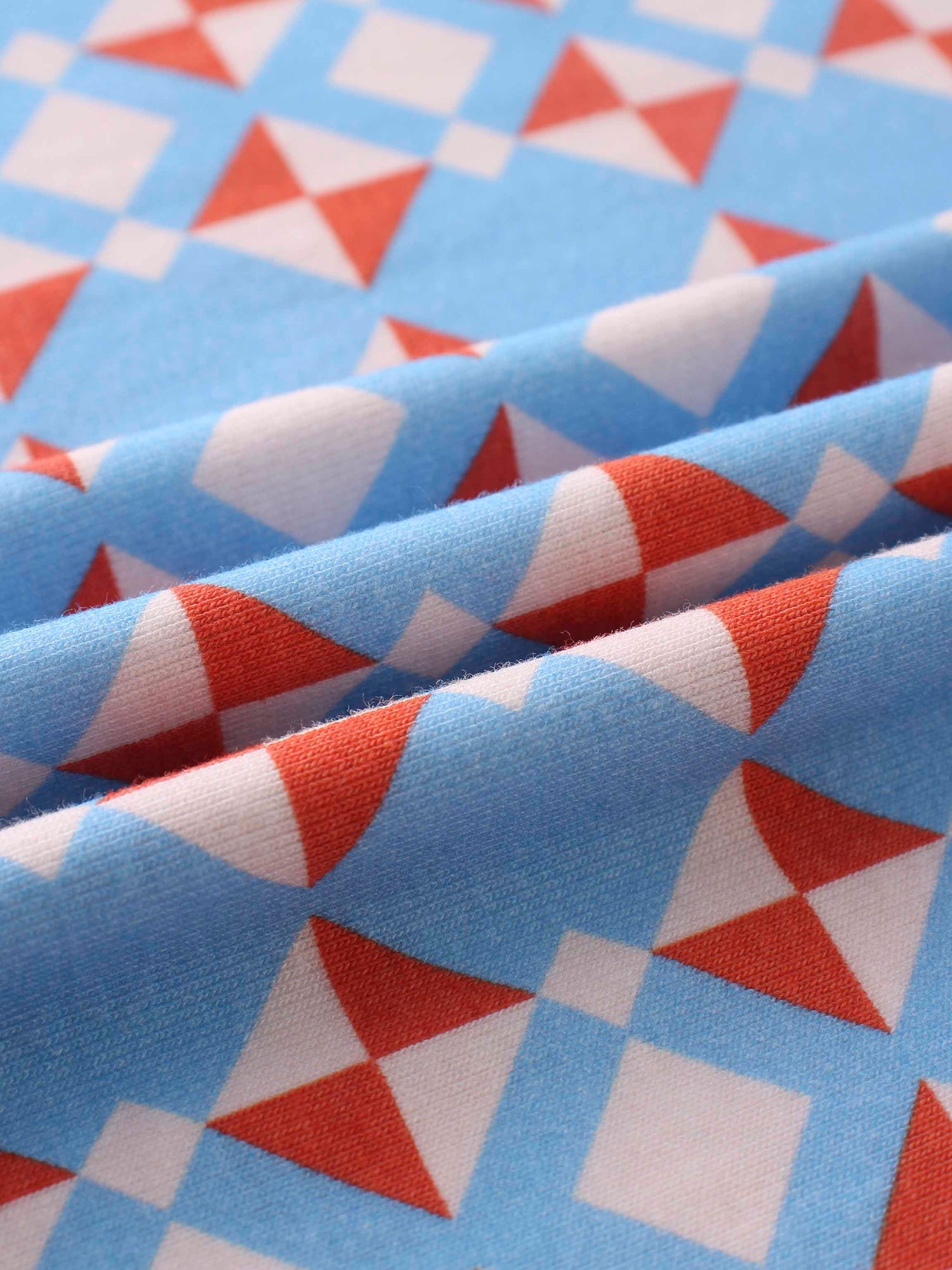 Printed Collar Snap Tee-Kaleidoscope Geo