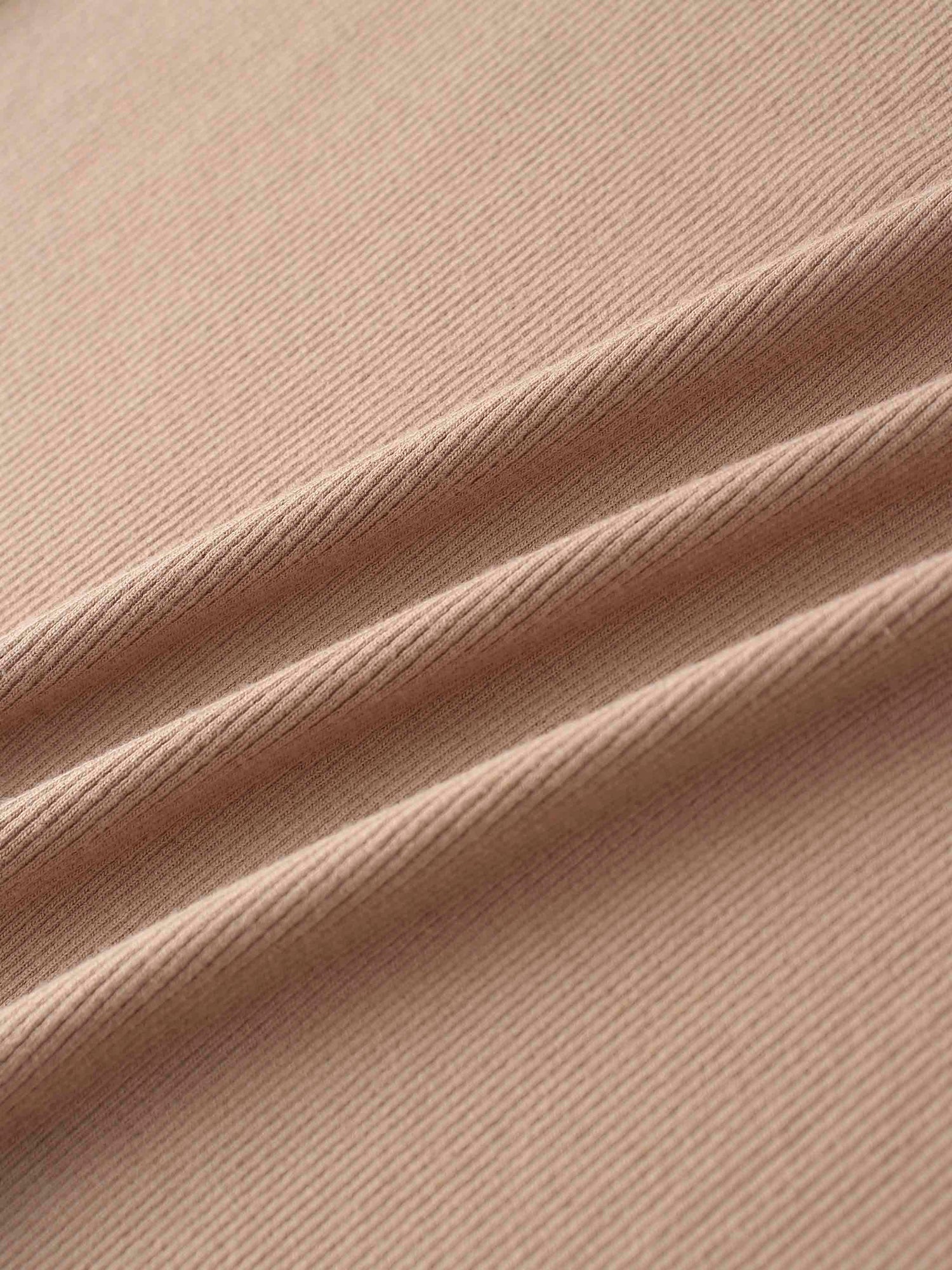 RIBBED HIGH V LS-TAUPE