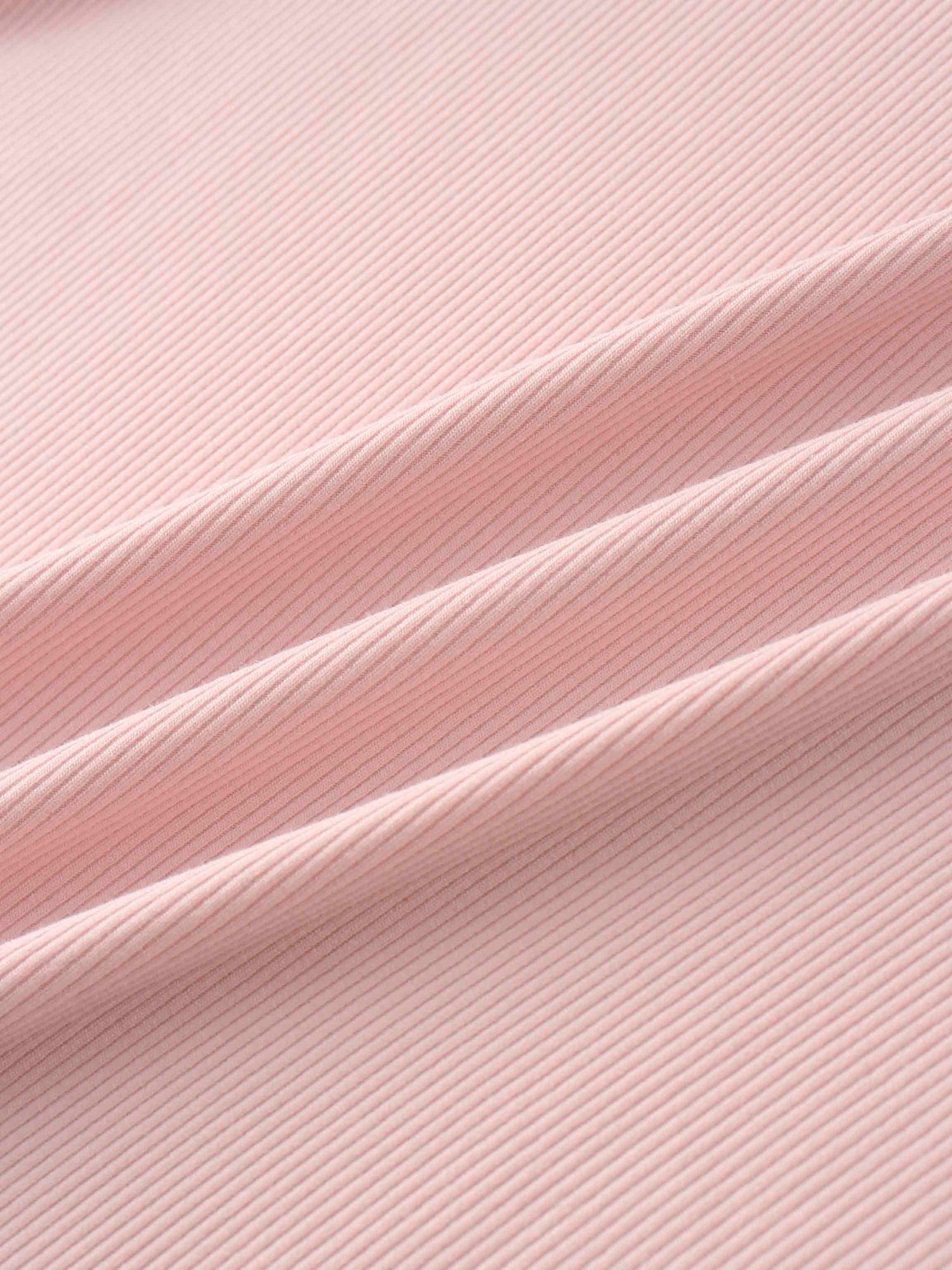RIBBED HIGH V TEE LS-BABY PINK